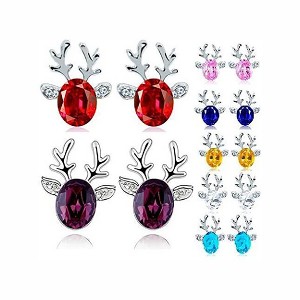 Reindeer Stud Earrings for Women Cz Christmas Ginger Lyne Collection - 1 of 4