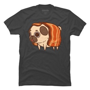Men's Design By Humans Puglie Bacon Strip By Puglie T-Shirt - 1 of 4