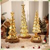 3 Pack Glass Lighted Christmas Tree Tabletop Glitter Christmas Centerpieces Decoration. - 4 of 4