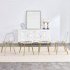 4Pcs Dining Chairs, Modern Style Armless Crystal Chair With Metal Legs, Nordic Creative Makeup Stool Negotiation Chair Set - 2 of 4