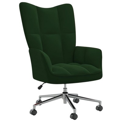 vidaXL Recliner Chair with Wheels Rotatable Height Adjustable TV Chair Upholstered Chair Relaxing Chair