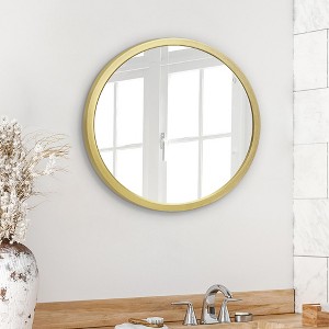 Americanflat 20" Framed Round Gold Mirror - Large Circle Mirror for Bathroom, Bedroom, Entryway, Living Room - 1 of 4