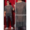 Lars Amadeus Men's See-Through Short Sleeve Party Holiday Shiny T-Shirt - 4 of 4