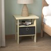 HOMLUX 2PCS Modern Bedside End Table Nightstand with Removable Drawer & Open Shelf - 2 of 4
