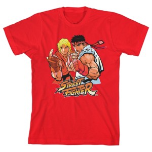 Street Fighter 4 Ken and Ryu Youth Boys Red T-Shirt - 1 of 2
