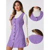 INSPIRE CHIC Women's Corduroy Button Down Scoop Neck Pockets Casual Pinafore Overall Dress - 2 of 4