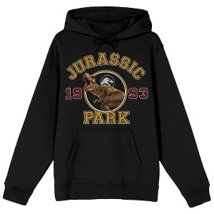 Jurassic Park 1993 Roaring T-Rex Adult Black Long Sleeve Hooded Sweatshirt - 1 of 3