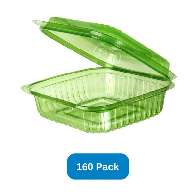 Eco-Products 8" x 8" x 3" Clamshell Container Green PLA Eco-Products - Case of 160