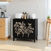 GlasFlength Kitchen Storage Accent Kitchen Cabinet Storage Cabinet Morden Sideboard Cabinet 2 Doors for Dining Room, Black, 31.5"*14.96"*29.92" - 2 of 4