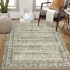 Coucheta Washable Vintage Floral Area Rug, Non-Slip Low Pile Carpet, Non-Shedding Retro Oriental Design Mat for Living Room, Bedroom, Dining Room - 2 of 4