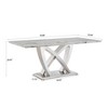 GDFStudio Ameliane Modern Faux Marble Rectangle Dining Table with Mirrored Finish Base - 3 of 4