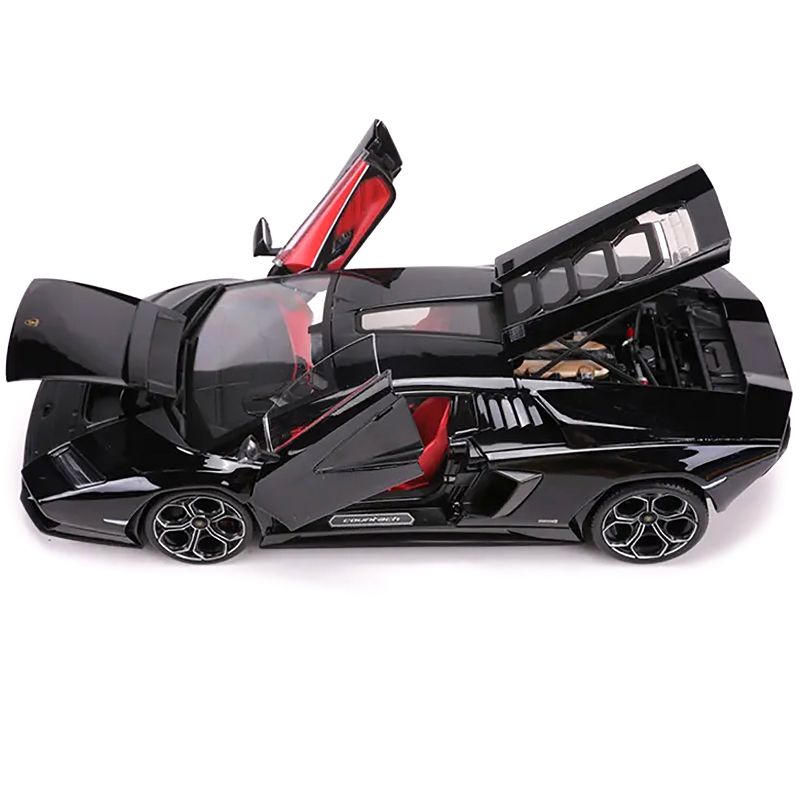 Lamborghini Countach LPI 800-4 Black with Red Interior "Special Edition" 1/18 Diecast Model Car by Maisto, 3 of 4