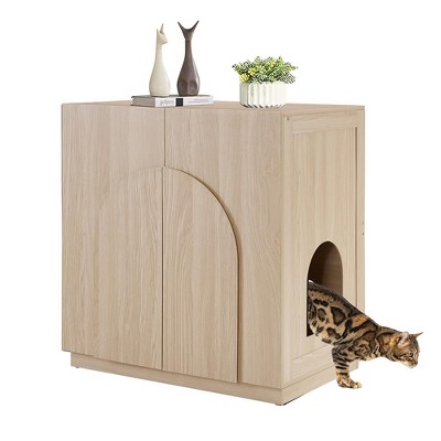 unipaws Furniture Style Tall Cat Litter Box Enclosure