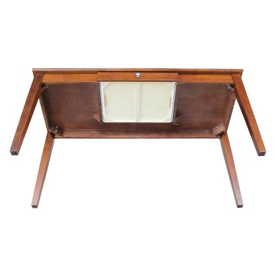 Espresso Transitional Home Office Desk with 3 Drawers, 60" Wide