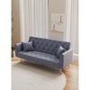 CAVINAS Loveseat Sleeper, Vintage Chair Bed Sleeper for Adults, Velvet Convertible Sofa Bed for Living Room - 2 of 4