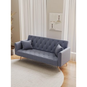 Sapphtopaz 71 Inch Convertible Loveseat Sofa Modern 2-Seat Velvet Upholstered Sleeper Sofa Couch Adjustable Sofa Bed for Living Room,Bedroom - 1 of 4
