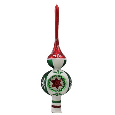 Santa Land 12.0" Colors Of Christmas Tree Topper Finial Reflector Christmas  -  Tree Toppers