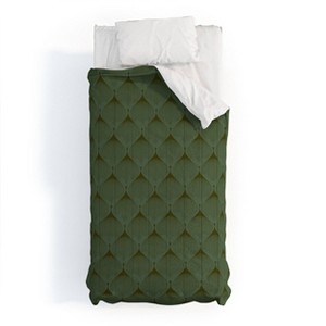 Deny Designs Twin/ Twin Extra Long Caroline Okun Mossy Green Bulbs Comforter and Pillow Sham Green - 1 of 4