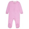 Everyday Kids 4-Pack Baby Girl Sleepers with Zippers – Soft Cotton Footed Pajamas in Pink Solids, Polka Dots, and Woodland Animals - 4 of 4