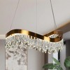 LNC Broderick 1-Lights 25.3"  Luxury and Glam Empire Crystal Integrated LED Chandelier, Gold - 2 of 4