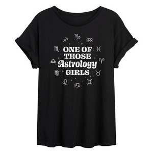Women's - Instant Message - One Of Those Astrology Girls Oversized Graphic T-Shirt - 1 of 4