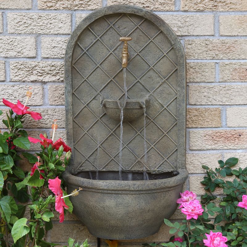 Sunnydaze 26"H Electric Polystone Messina Outdoor Wall-Mount Water Fountain, 2 of 11