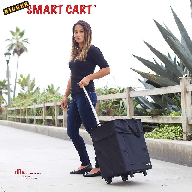 dbest products Bigger Smart Cart, Collapsible Rolling Utility Cart Basket Grocery Shopping Teacher Hobby Craft Art, 5 of 6
