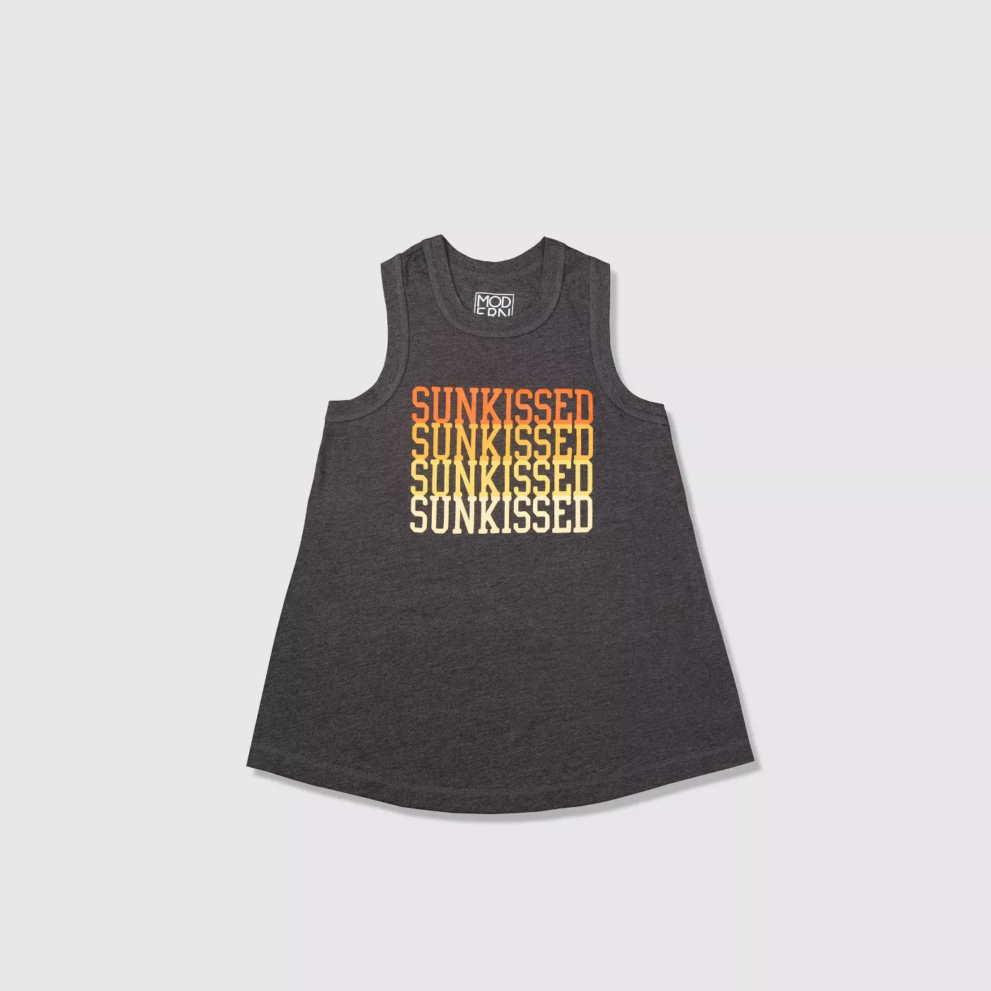 Women's Sunkissed Graphic Tank Top - (Regular & Plus) Charcoal Gray - image 1 of 4