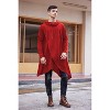 COOFANDY Men's Hooded Poncho Cape Cloak Casual Asymmetric Hem Hoodie Sweatshirts Wine Red L - 4 of 4