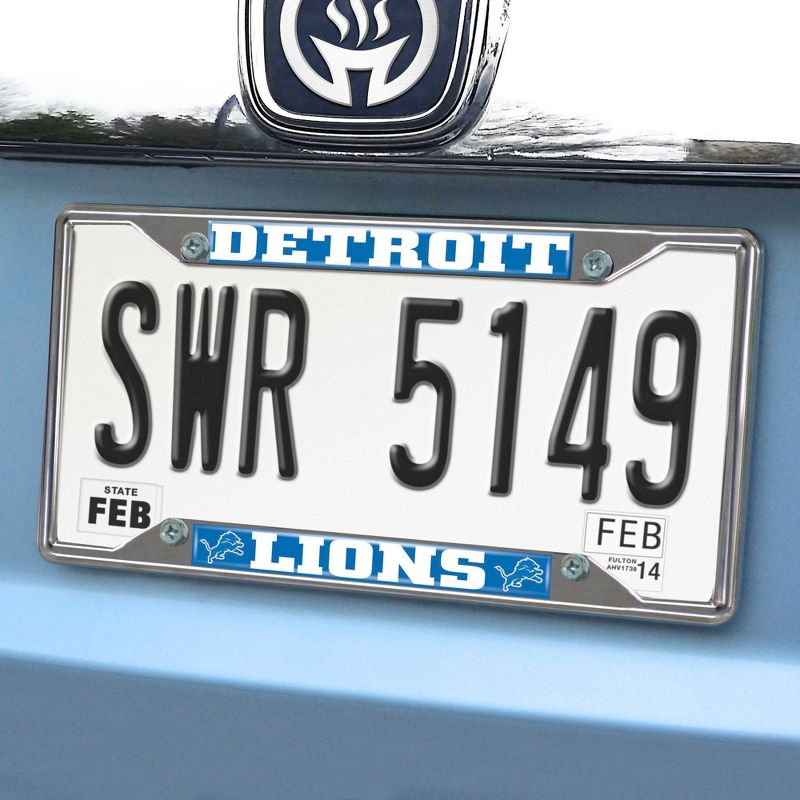 NFL Detroit Lions Stainless Steel License Plate Frame, 2 of 4