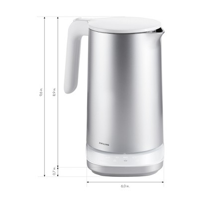 Silver Stainless Steel 1.5-Liter Cool Touch Electric Tea Kettle