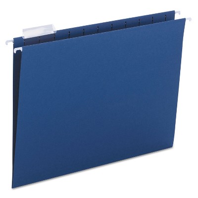 Smead Hanging File Folders 1/5 Tab 11 Point Stock Letter Navy 25/Box 64057