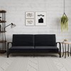 RealRooms Karli Black Metal Arm Futon Frame with 6" Blue Mattress and extra Black Slipcover - 4 of 4