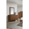 ORRD Walnut 6-Drawer Dresser with Nickel Bar Pulls, Mid-Century Modern Solid Wood Storage Chest with Round Tapered Legs for Bedroom - 2 of 4