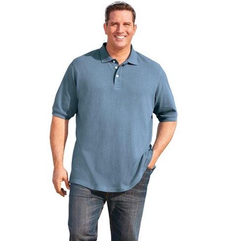 Kirkland Signature Men's Cotton Poly Polo (M, Light Blue) at  Men's  Clothing store