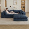 MAYEERTY 39.8" Cloud Sofa Blue - 39.8", Corduroy, Double-Layer, No Assembly, DIY for Corner - 3 of 4