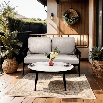 UNISOAR 2PC Outdoor Patio Conversation Set Sofa with Loveseat