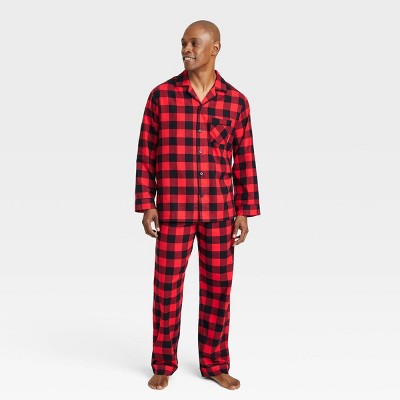 Image of Men's Buffalo Check Flannel Matching Family Pajama Set - Wondershop™ Red M