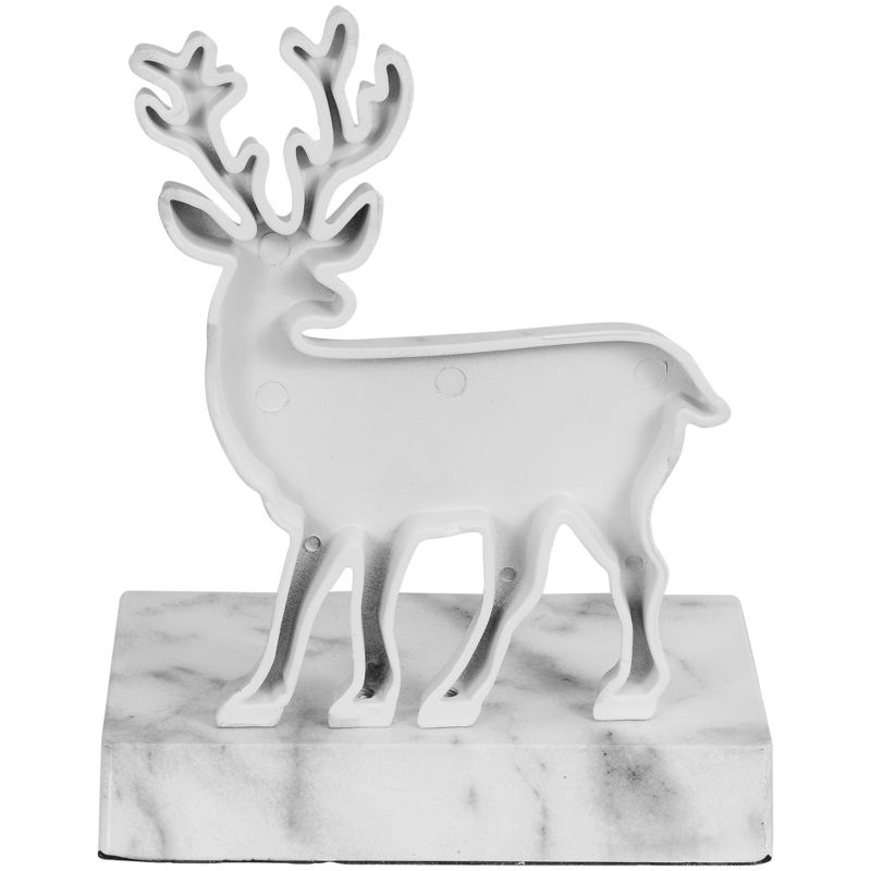 Northlight 7.5" White and Black Marbled Standing Deer Christmas Stocking Holder, 2 of 6