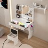 Accent Vanity Table – Modern with LED Mirror & USB Outlets for Bedroom – 35.4"W - 3irtyhousy - 2 of 4
