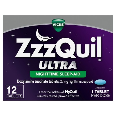 ZzzQuil ULTRA, Nighttime Sleep Aid Liquid, 25 mg Doxylamine Succinate, No.1 Sleep Aid Brand, Fall Asleep Fast, Stay Asleep Longer,12 Count