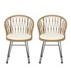 VASIP Set of 2 Rattan Dining Chairs with Water-Resistant Cushions and Sturdy Frame, Outdoor Wicker Patio Seating for Kitchen Patio Deck - 4 of 4