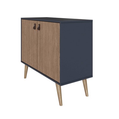 Amber Blue and Natural Eucalyptus Wood Buffet Sideboard