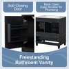 XINGHANZHENXUAN Bathroom Vanity with Sink & 3 Drawers, Soft-Close Solid Wood Cabinet with Ceramic Sink & Ample Storage - 4 of 4