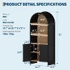 71in Tall Bookcase Arched Cabinet, Modern 5 Tier Bookshelf Mid Century Arched Display Cabinet Open Display Shelves for Office Dining Living Room - 2 of 4
