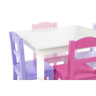 white wooden table and chairs for toddlers