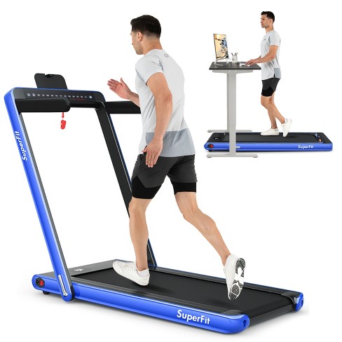 SuperFit Up To 7.5MPH 2.25HP 2 in 1 Single Display Screen Folding Treadmill  W/ Speaker Remote Control APP Yellow