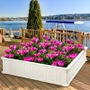 Costway 48.5'' Raised Garden Bed Square Plant Box Planter Flower Vegetable White - 3 of 4
