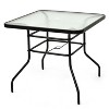 MOEPISY 32 Inch Patio Tempered Glass Steel Frame Square Table - 2 of 4