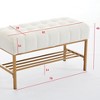 APRILSOUL 32.00"End of Bed Bench with Shelf, Retro leather Upholstered Storage Shoe Bench - 4 of 4